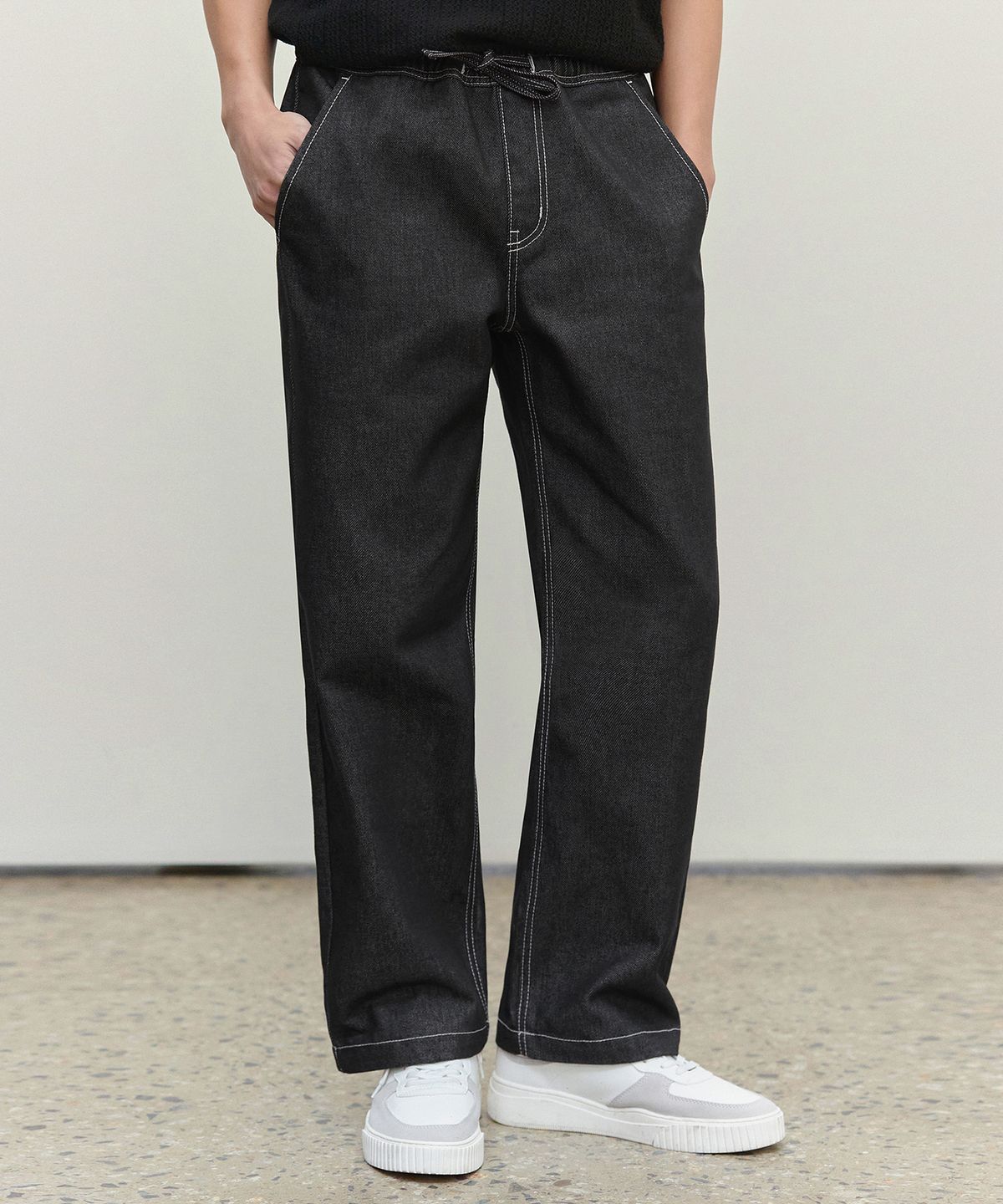 데케트(DECET) Comfortable Banding Denim Pants DCPT025CPBlack