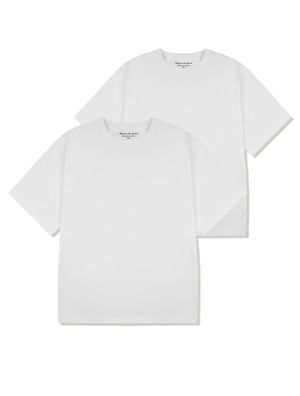 UNISEX 피마코튼 레이어드 2팩 반소매 화이트(FCD2TS112M)