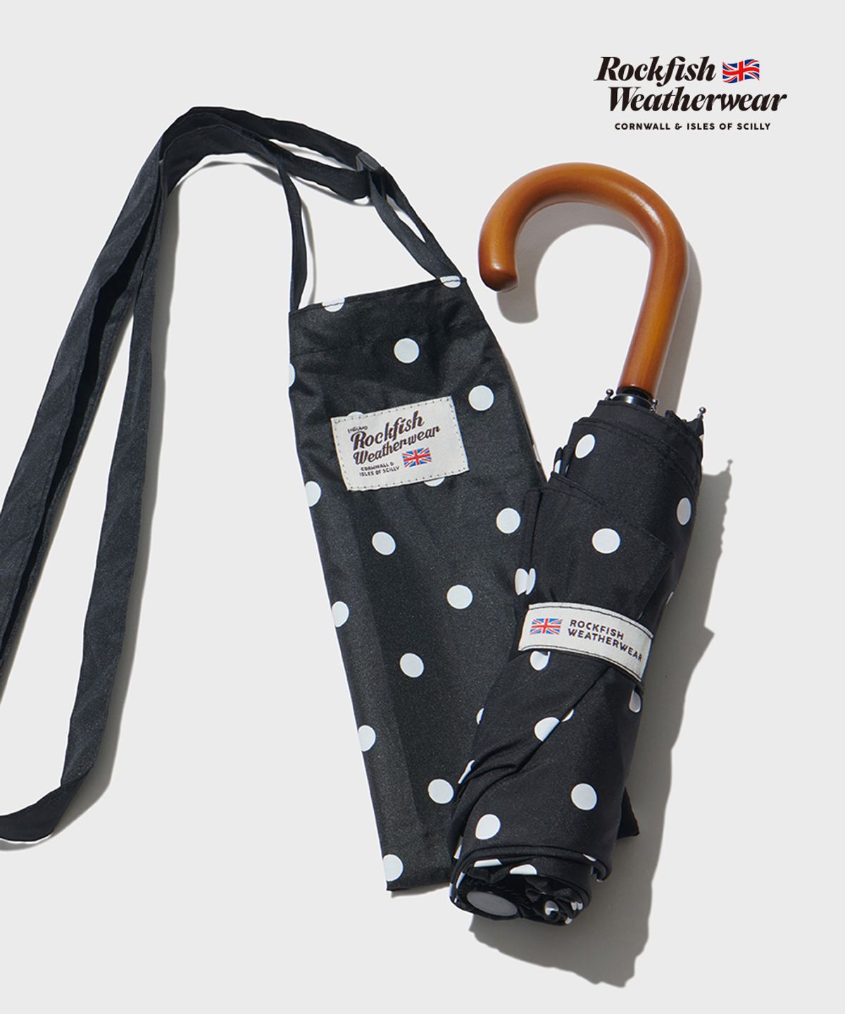 락피쉬웨더웨어(ROCKFISH WEATHERWEAR) CLASSIC UMBRELLA SHORT (DOT) - BLACK