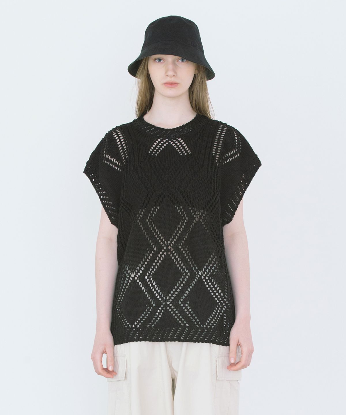 빅유니온(BIG UNION) DIA KNIT VEST / BLACK