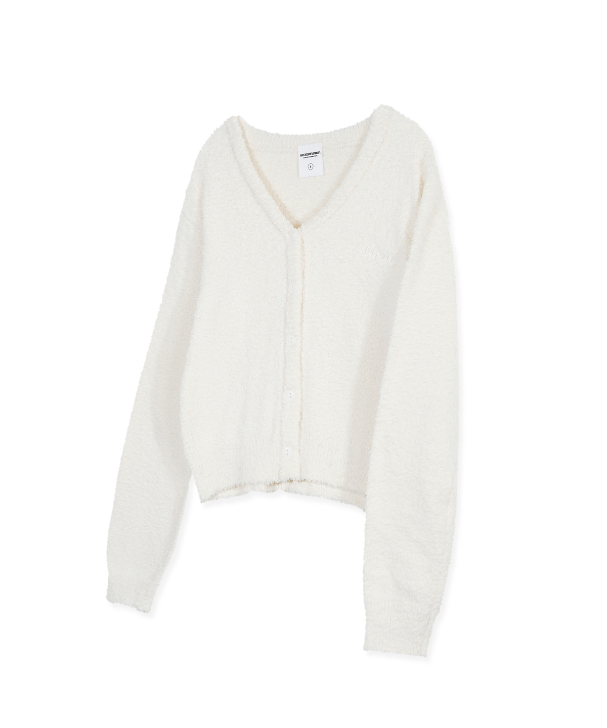 벌스원(VERSE ONE) EMBROIDERED LOGO CARDIGAN IVORY(NEW)