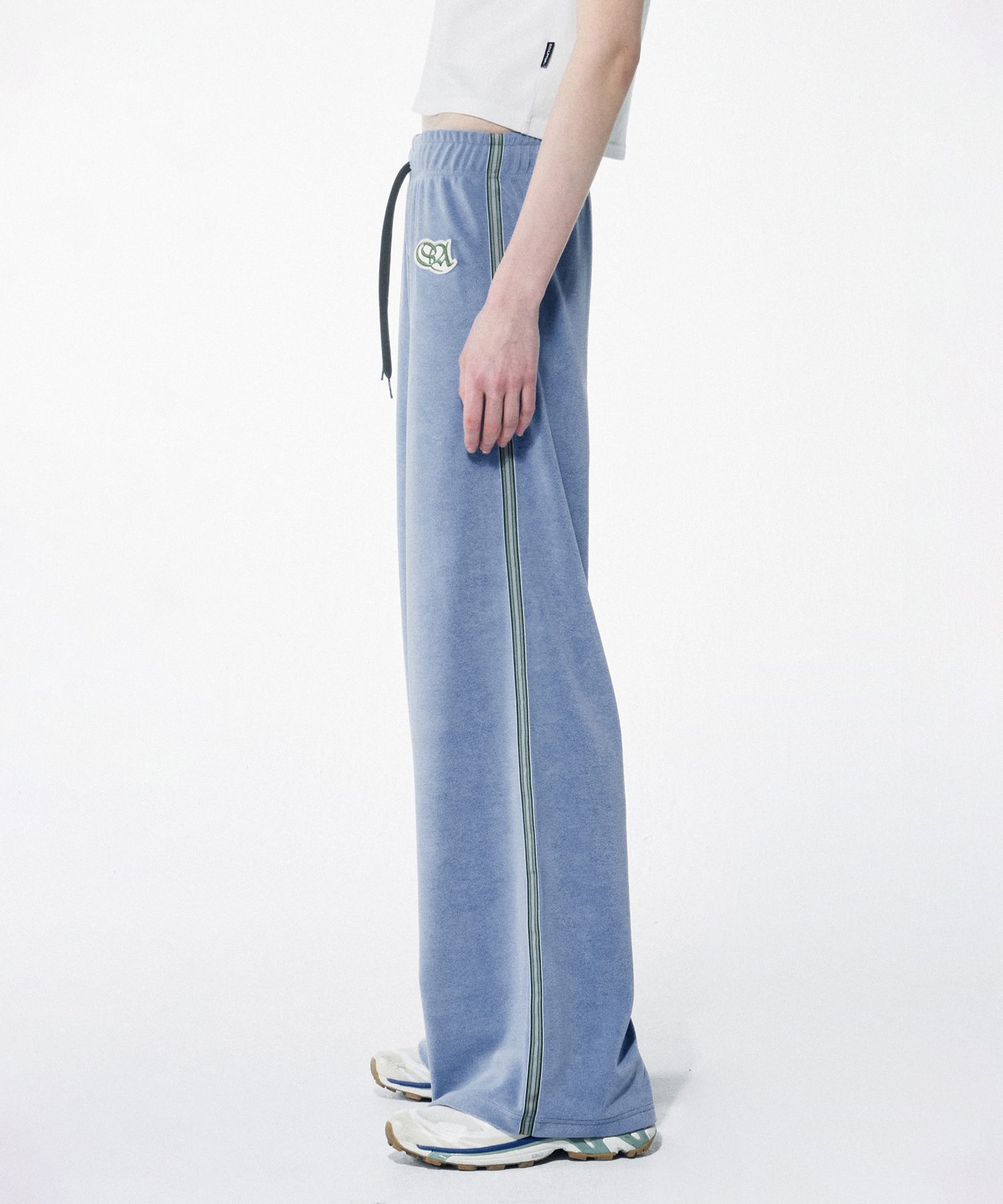 MUSINSA | SCULPTOR Taped Towel Lowrise Pants Blue