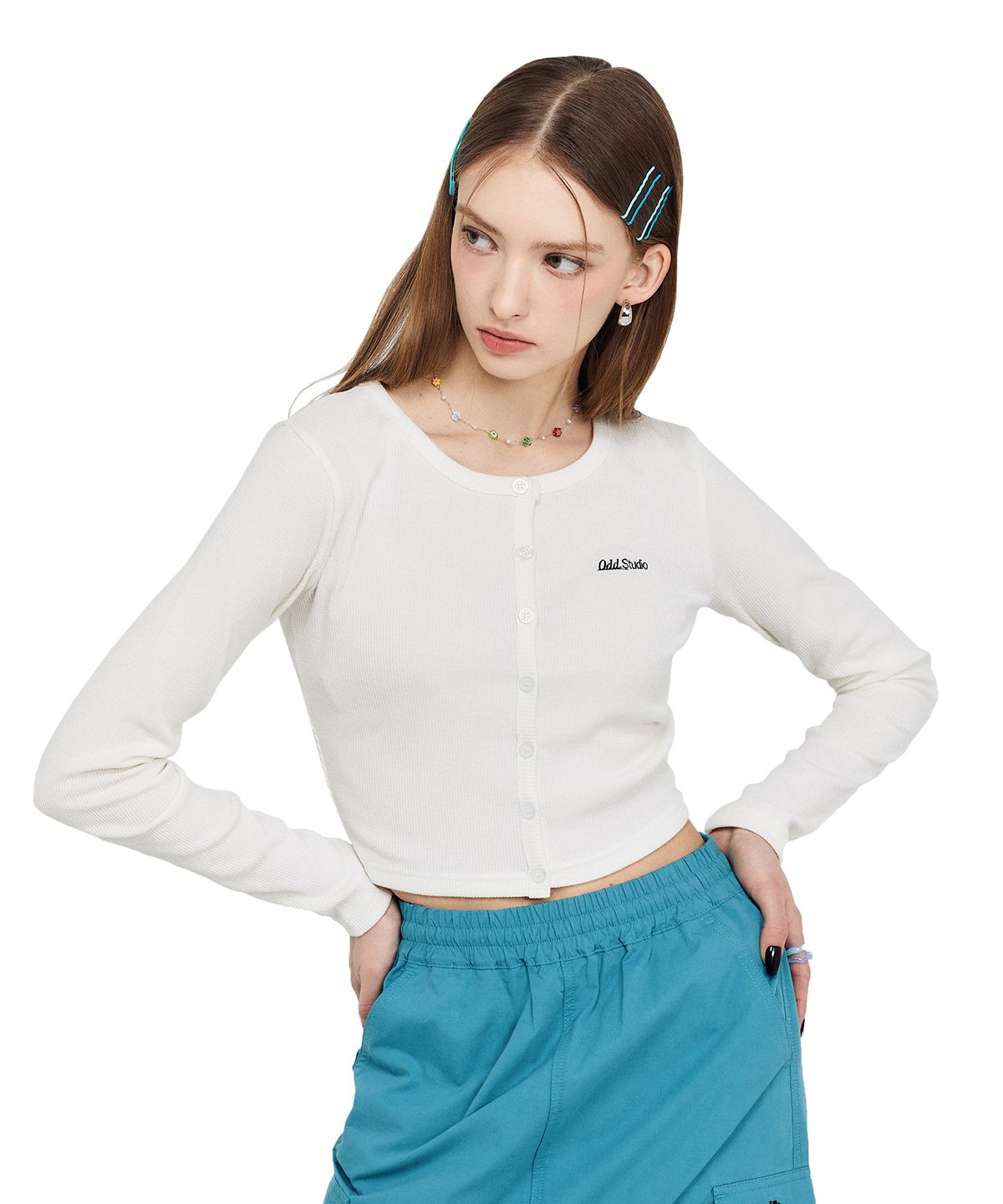 MUSINSA | ODDSTUDIO Oud Signature Logo Button Cropped