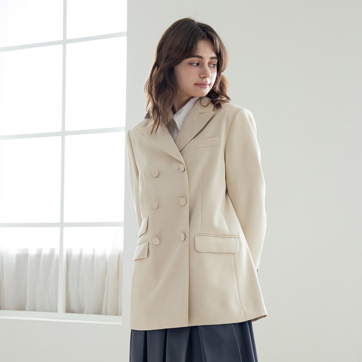 웬스데이딜라잇(WEDNESDAY DELIGHT) WED_Triple button jacket_BEIGE