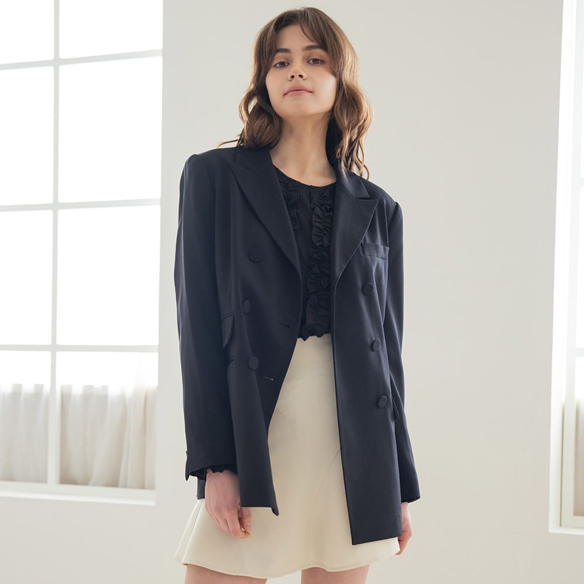 웬스데이딜라잇(WEDNESDAY DELIGHT) WED_Triple button jacket_BLACK