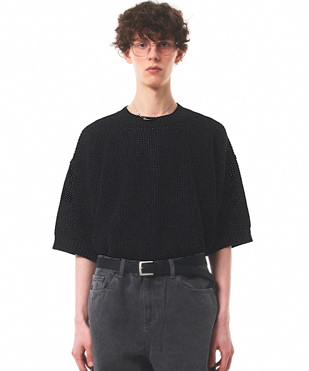 ★MAINBOOTH★Basket Oversized Punching Sweater(B.GR)★正規品 MUSINSA | MAINBOOTH Basket Oversized Punching Sweater(BLACK)