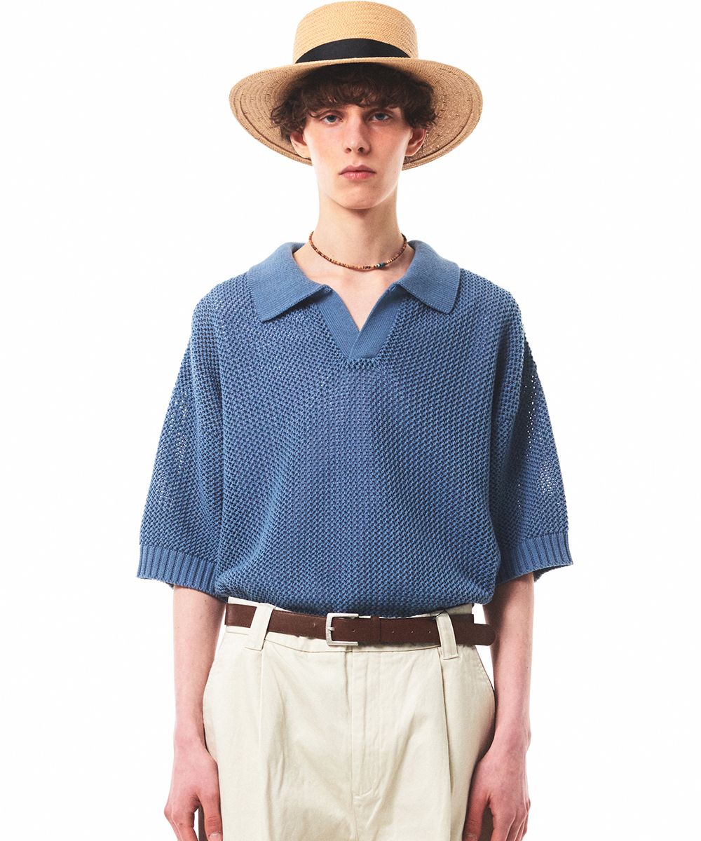 ★MAINBOOTH★Sailing Oversized Punching Sweater(D.BL)★人気 MUSINSA | MAINBOOTH Sailing Oversized Punching Sweater(DUST