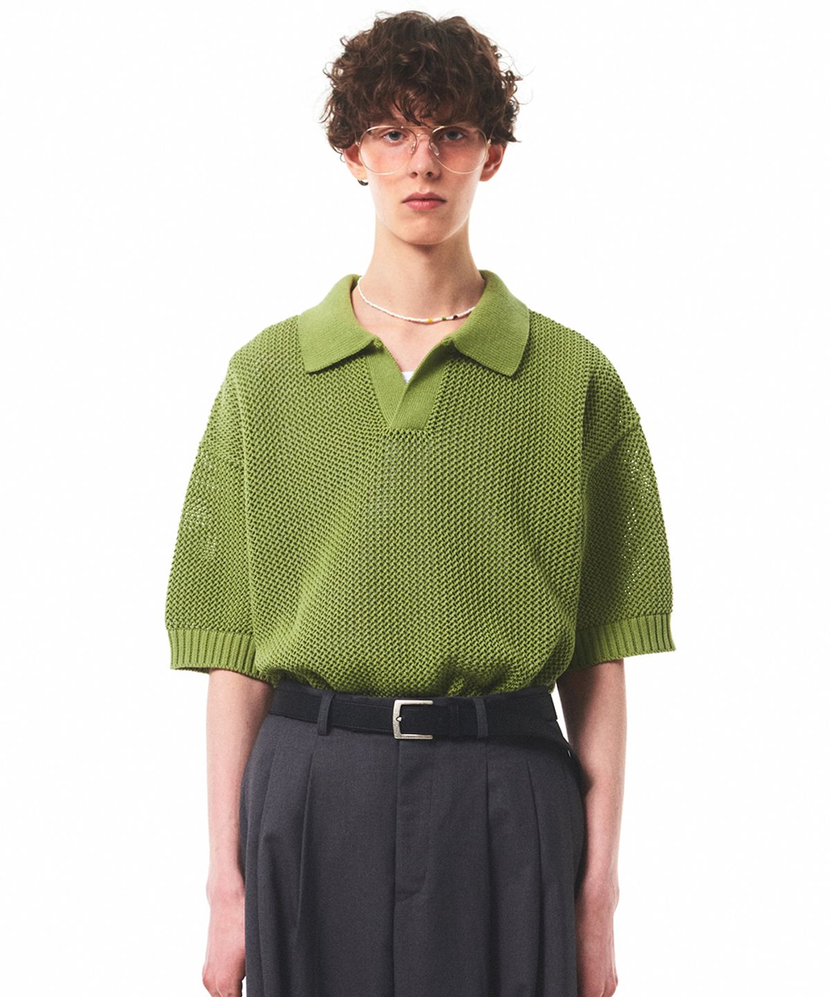메인부스(MAINBOOTH) Sailing Oversized Punching Sweater(AVOCADO)