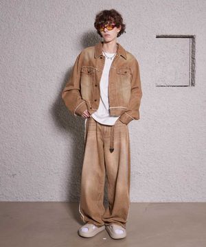 Loose Out Denim Jacket - BROWN