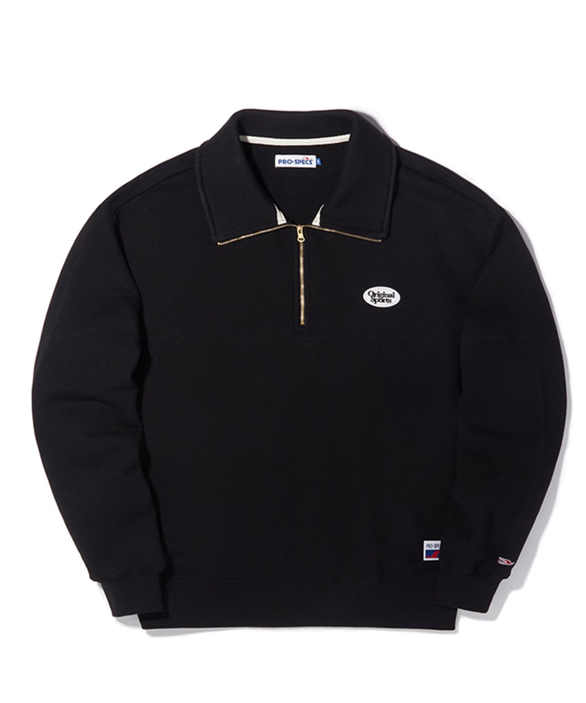 프로-스펙스(PRO-SPECS) HALF ZIP-UP CREW NECK SWEATSHIRTS BLAK