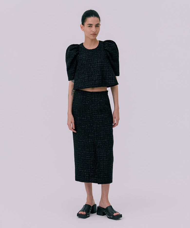 26 Tweed puff top_black(트위드 퍼프 탑_블랙)