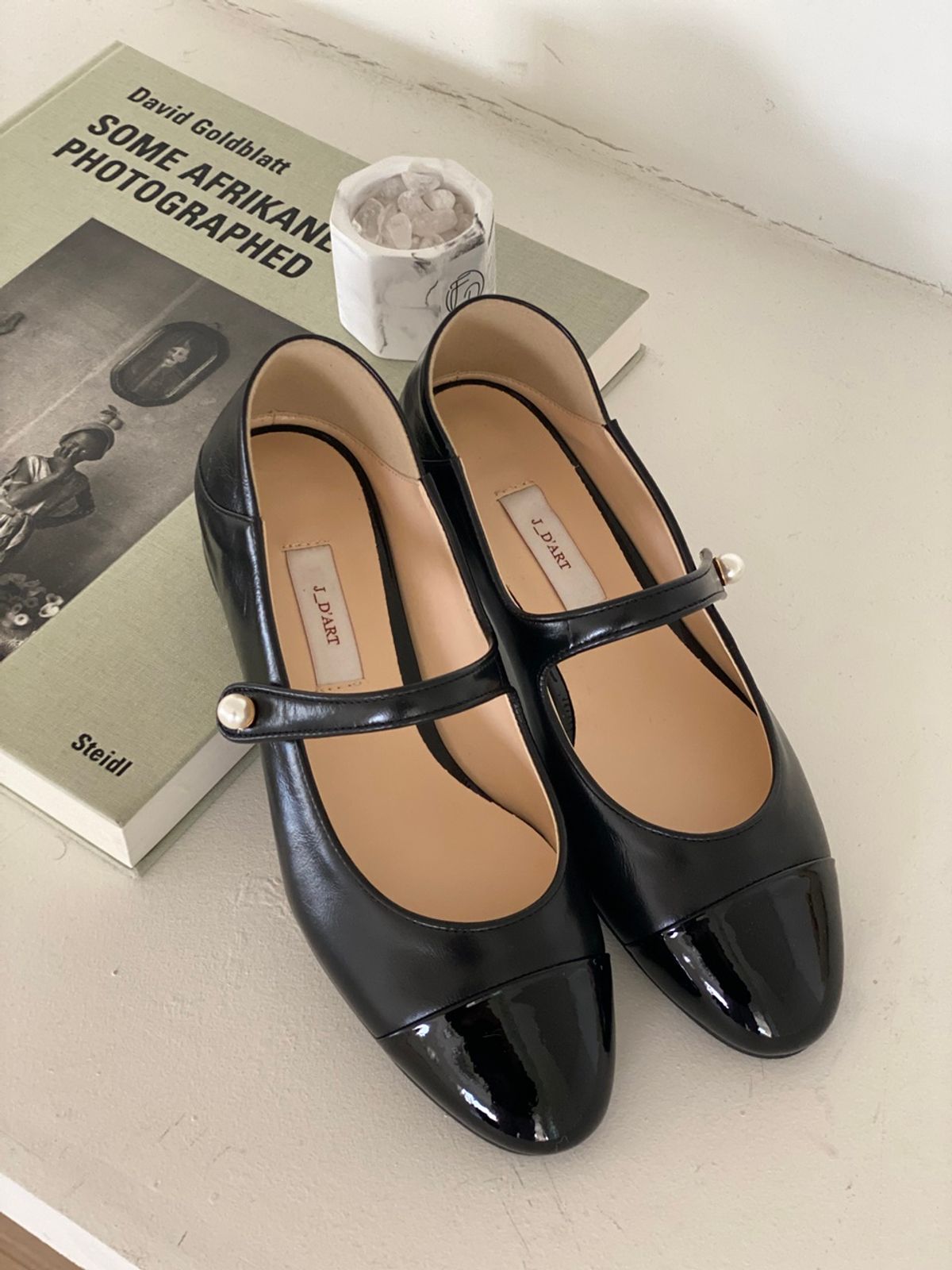 쥬다르(JEU DART) alice pearl maryjane flat  black