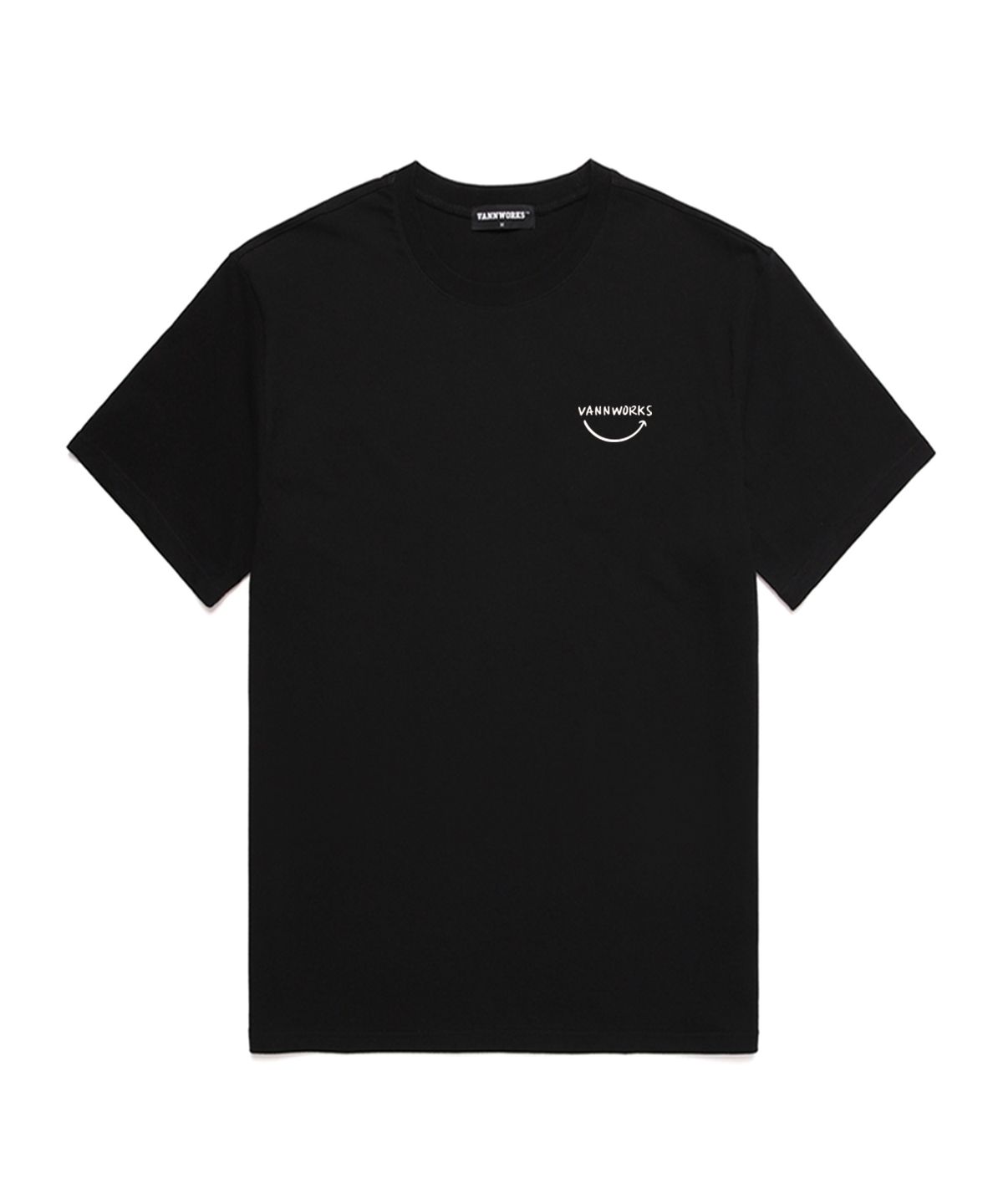 밴웍스(VANNWORKS) Smile Logo 오버핏 반팔 티셔츠 (VS0025) 블랙_화이트