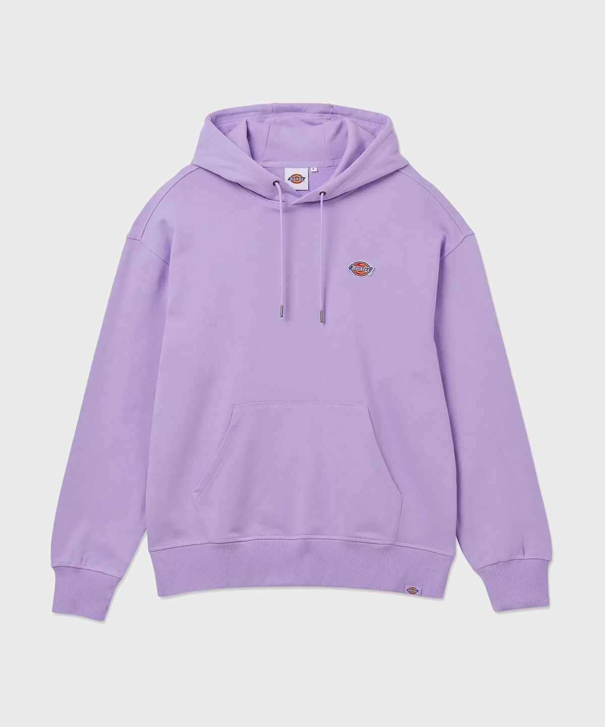 디키즈(DICKIES) 프렌치 테리 릴렉스드 스몰 자수 로고 후드 티셔츠 Purple Rose