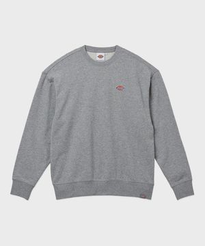 프렌치 테리 릴렉스드 스몰 자수 로고 크루넥 Grey