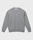 프렌치 테리 릴렉스드 스몰 자수 로고 크루넥 Grey