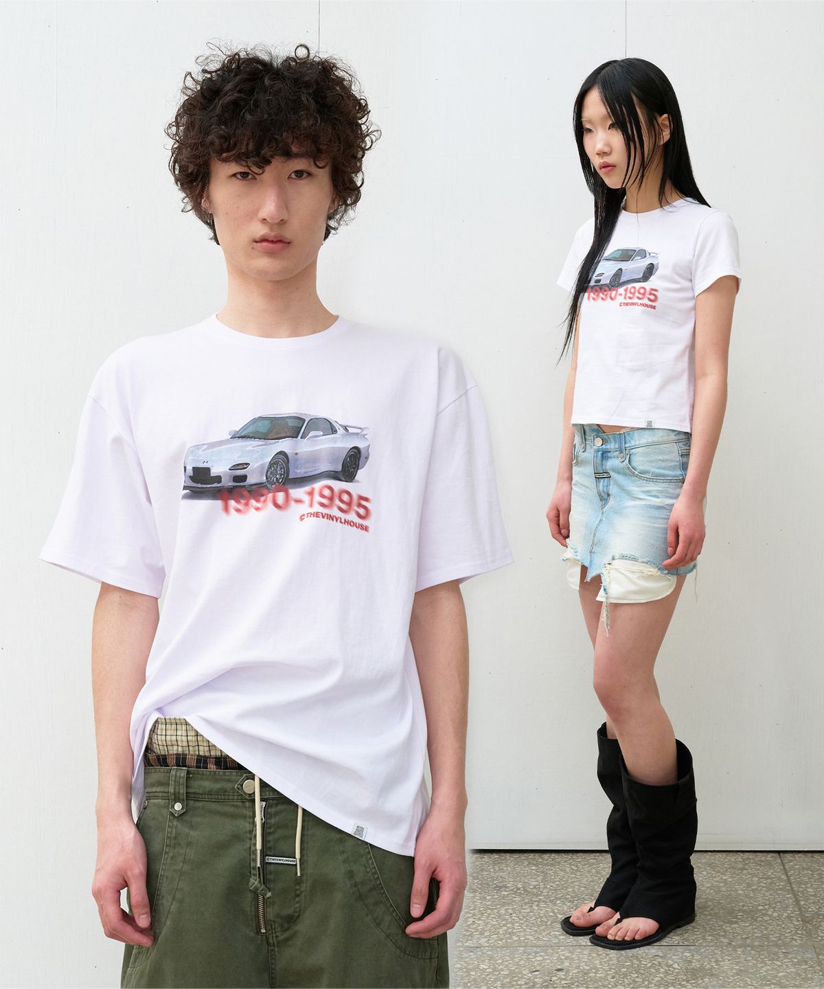 더바이닐하우스(THEVINYLHOUSE) OLD CAR TEE WHITE (VH2DSUT502A)