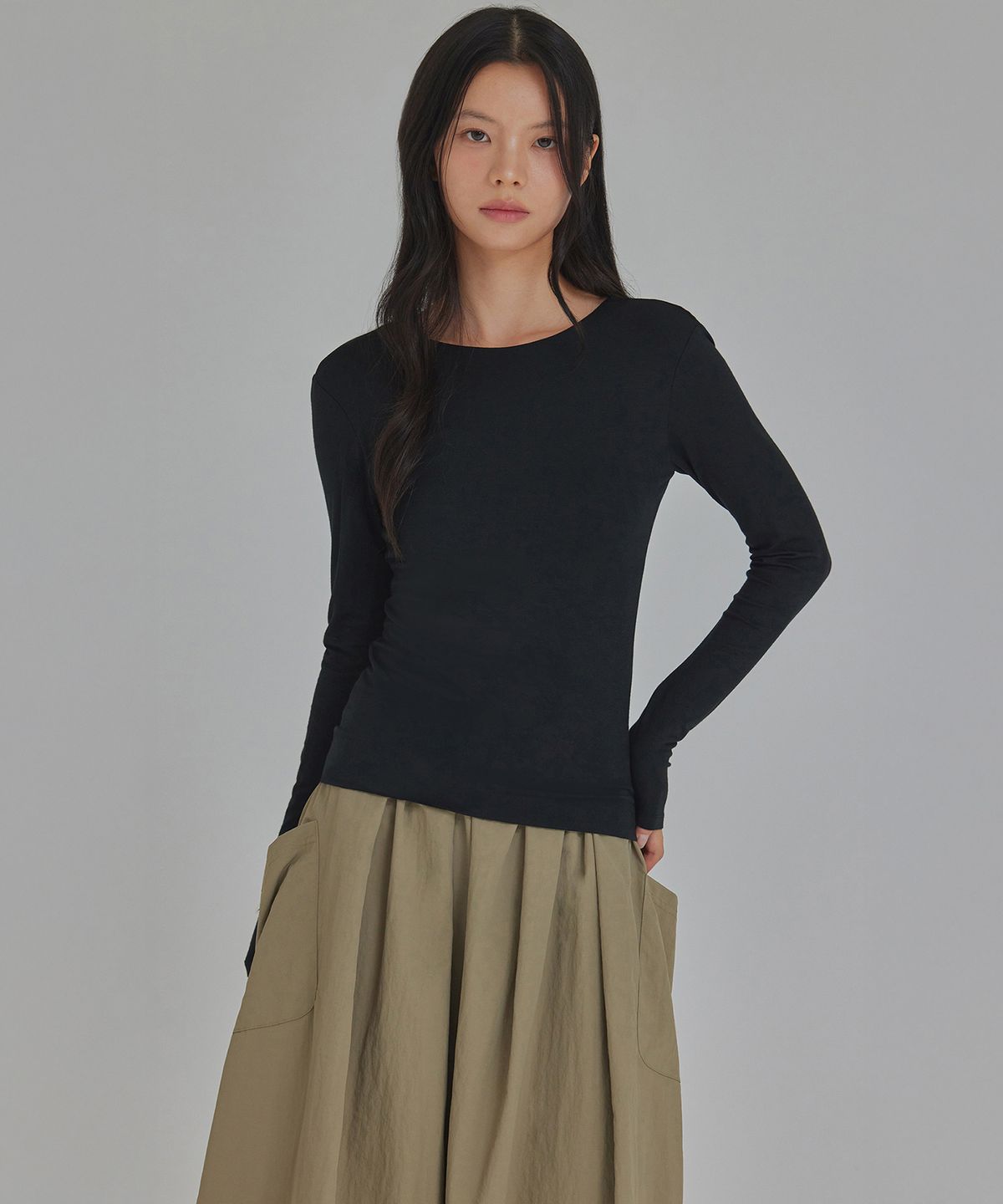 탑걸(TOPGIRL) DEEP OPEN BACK LONG SLEEVE TOP_T316TP100