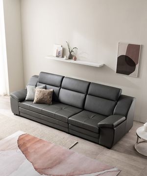 버나드 천연소가죽 4인용 소파(스툴제외)