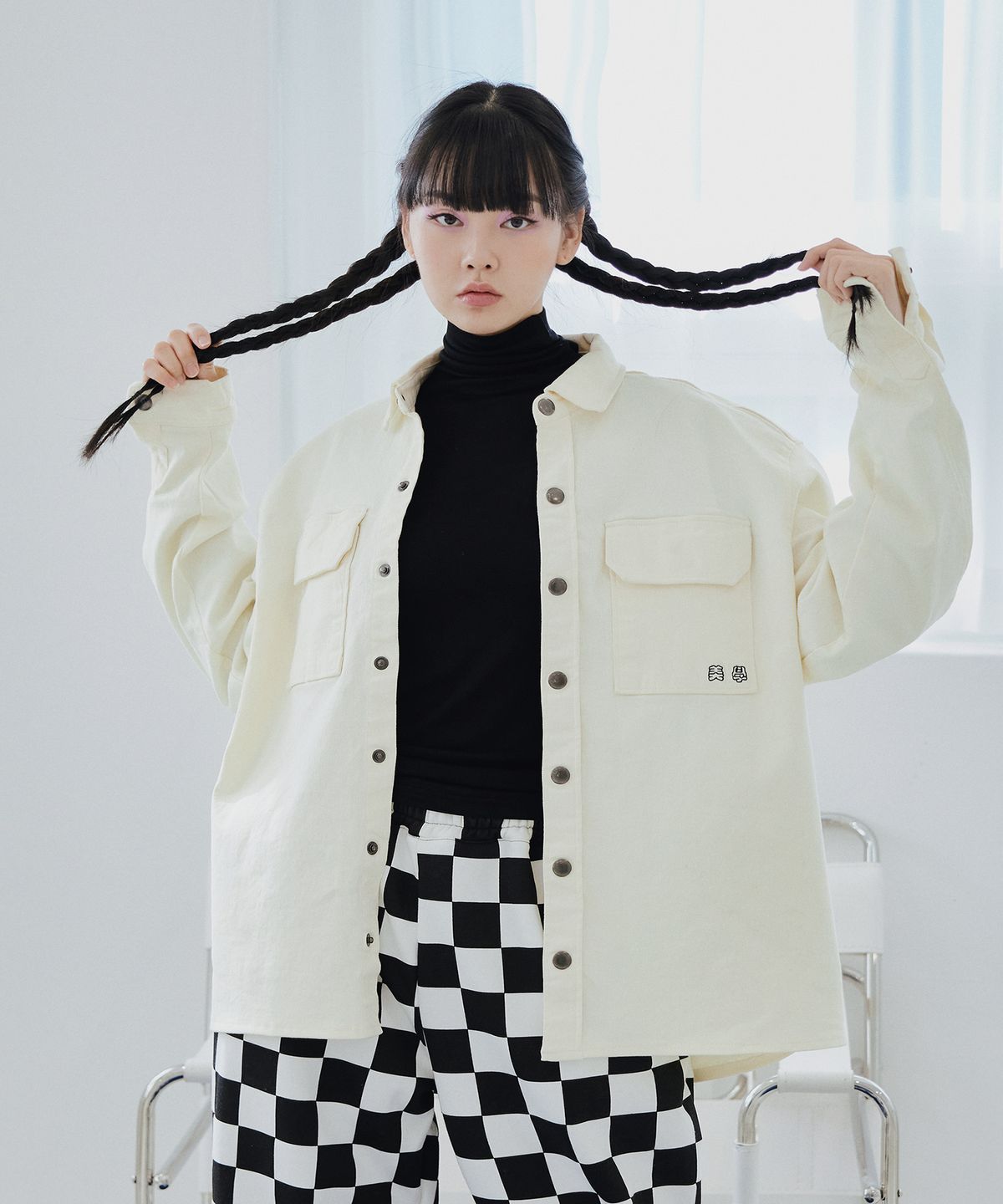 일템포셀렉샵(IL TEMPO SELECT SHOP) 미학 빈티지 오버핏 자켓 크림