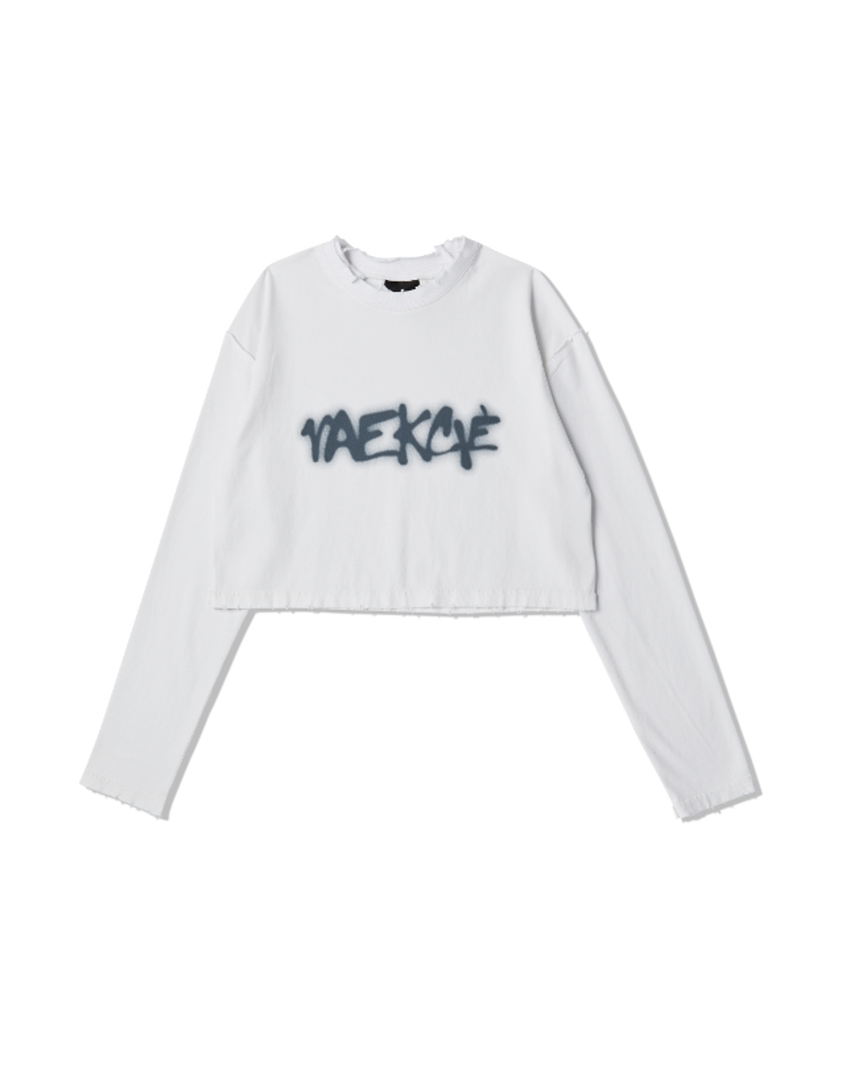 백씨(VAEKCIE) CROP GRAFFITI LONGSLEEVE T-SHIRT_WHITE