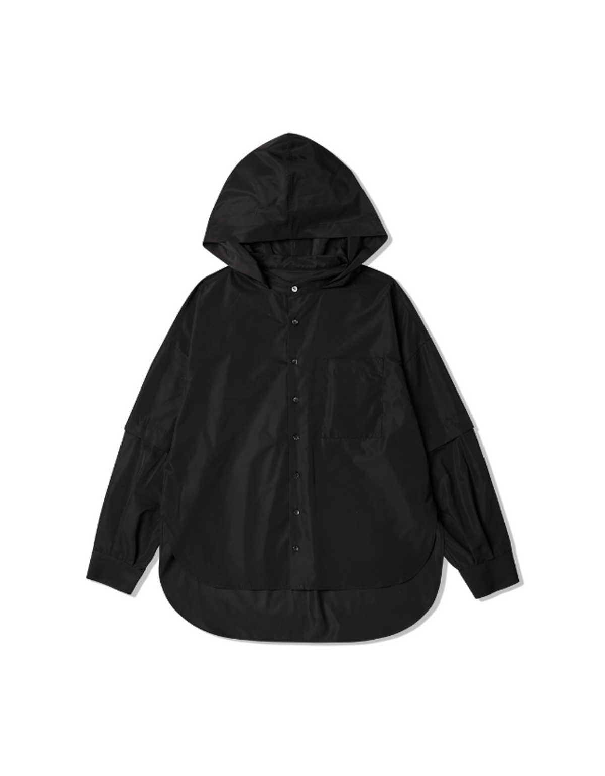백씨(VAEKCIE) DETACHABLE SLEEVE HOOD SHIRTS_BLACK