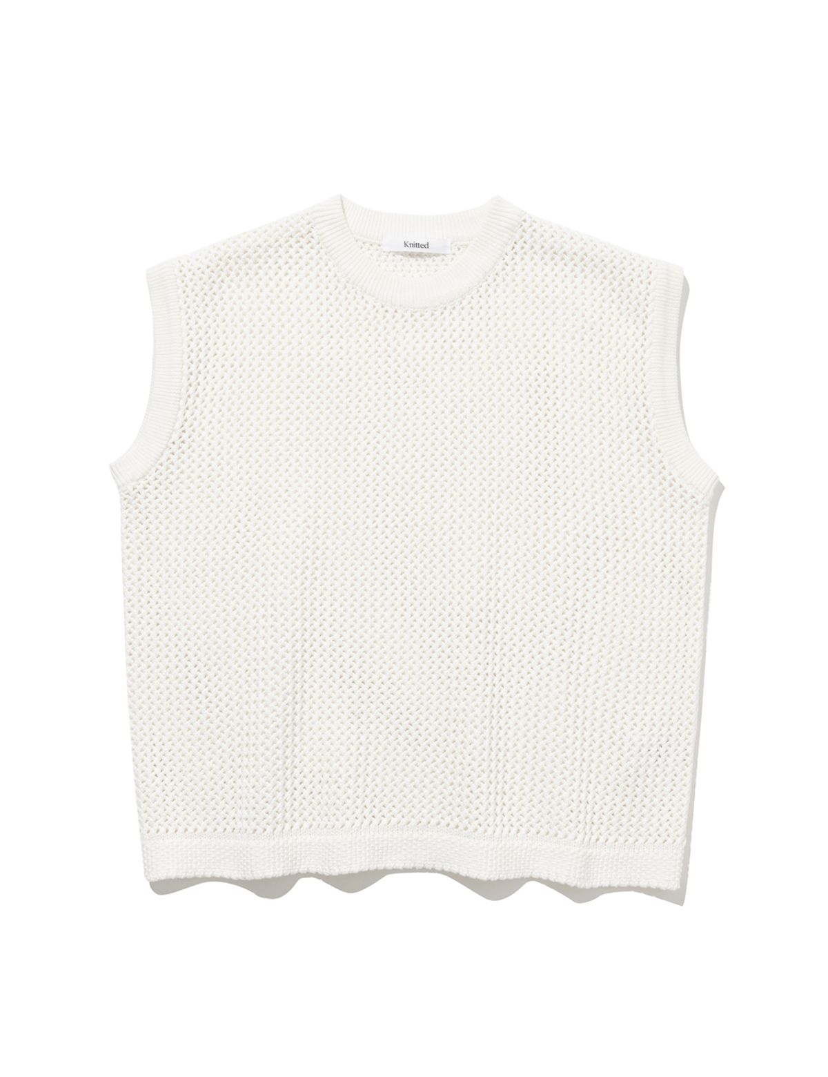 니티드(KNITTED) 네트 라운드 베스트 IVORY