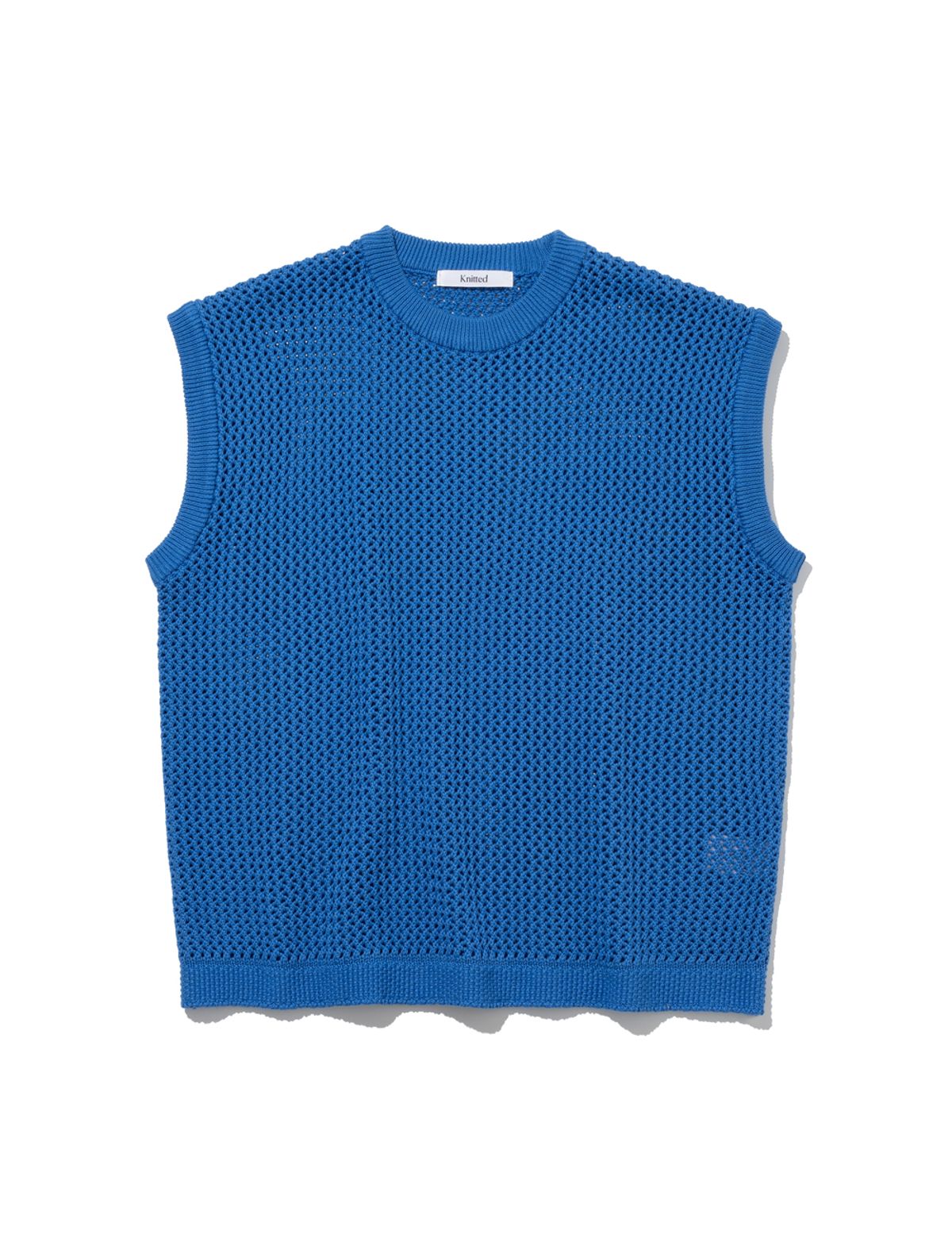 니티드(KNITTED) 네트 라운드 베스트 BLUE