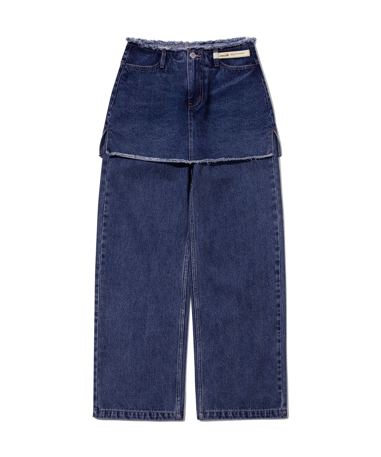 ★lalafox★LAYERED SKIRT DENIM PANTS★Blue★韓国★大人気★ MUSINSA | LALAFOX LAYERED SKIRT DENIM PANTS BLUE BQ2DP003