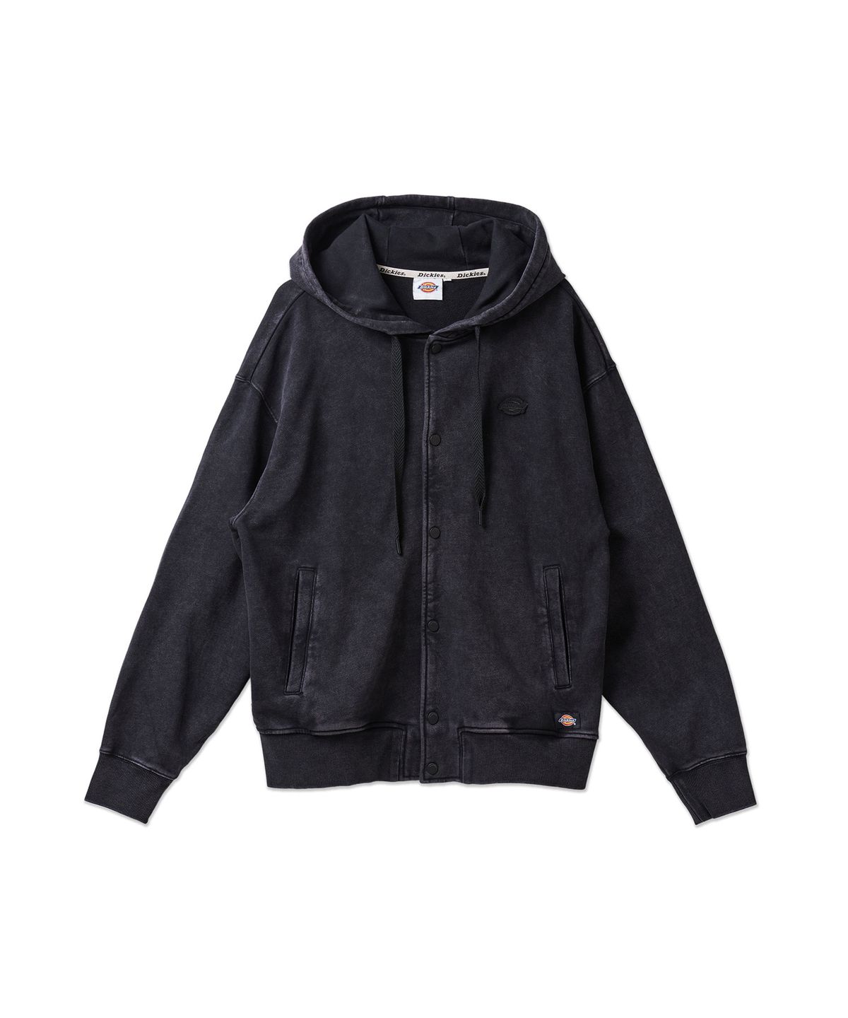 디키즈(DICKIES) 프렌치 테리 릴렉스드 후드 집업 - 블랙