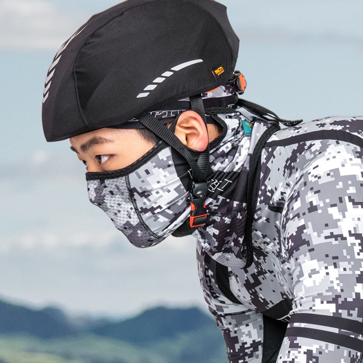 엠씨엔스포츠(MCNSPORTS) 다크 애쉬 카모 쿨 메쉬 스포츠 마스크