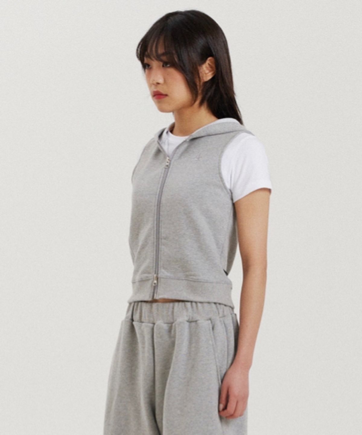 더파코(THE FACO) FRONT CUTTING HOOD VEST GRAY