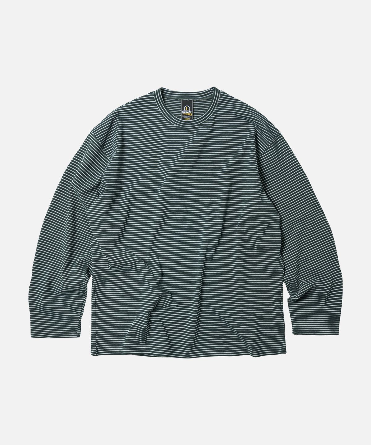 프리즘웍스(FRIZMWORKS) STRIPE OVERSIZED RELAX TEE 002 _ DARK GREEN