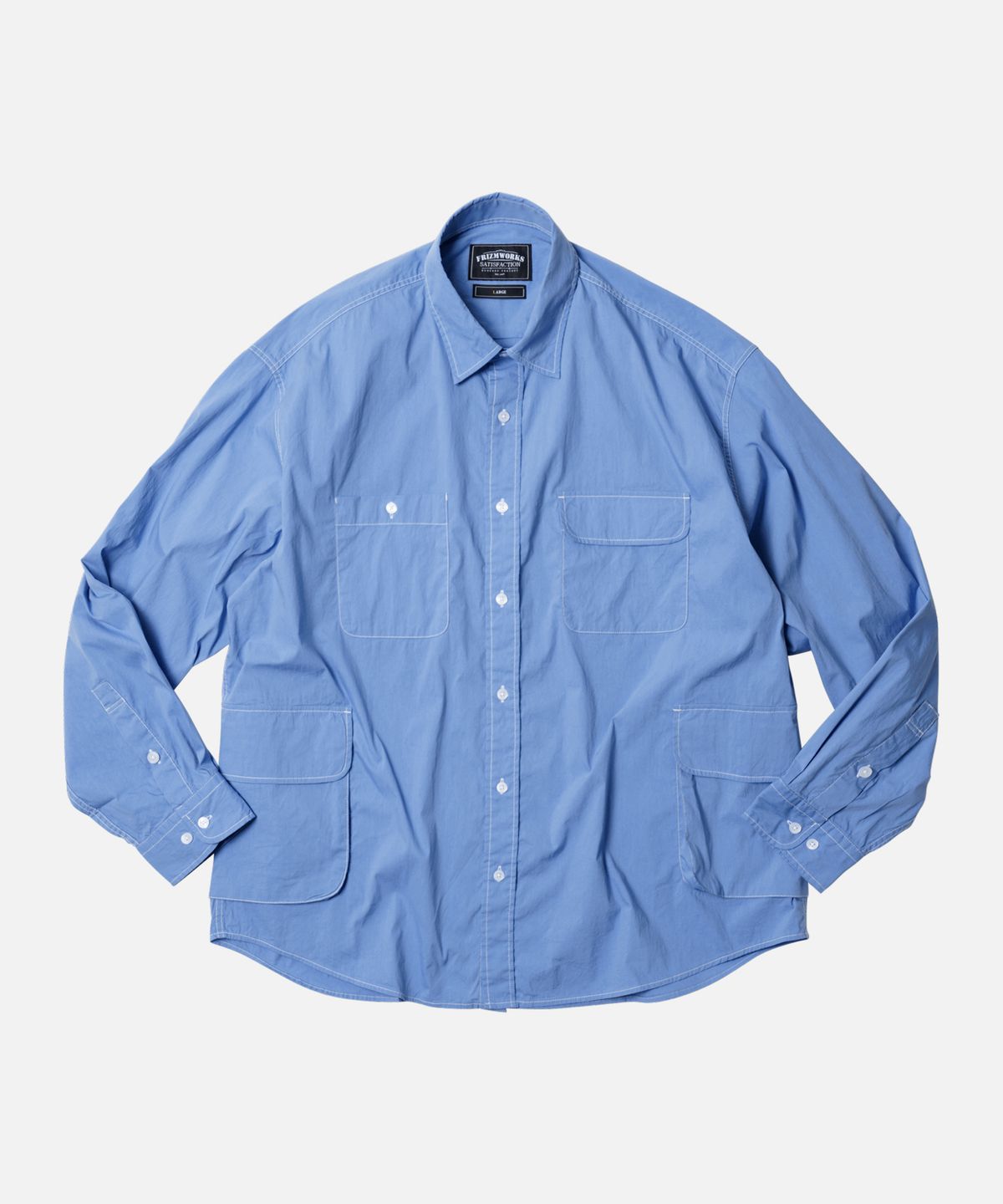 프리즘웍스(FRIZMWORKS) GREAT POCKET SHIRT JACKET _ SAX BLUE