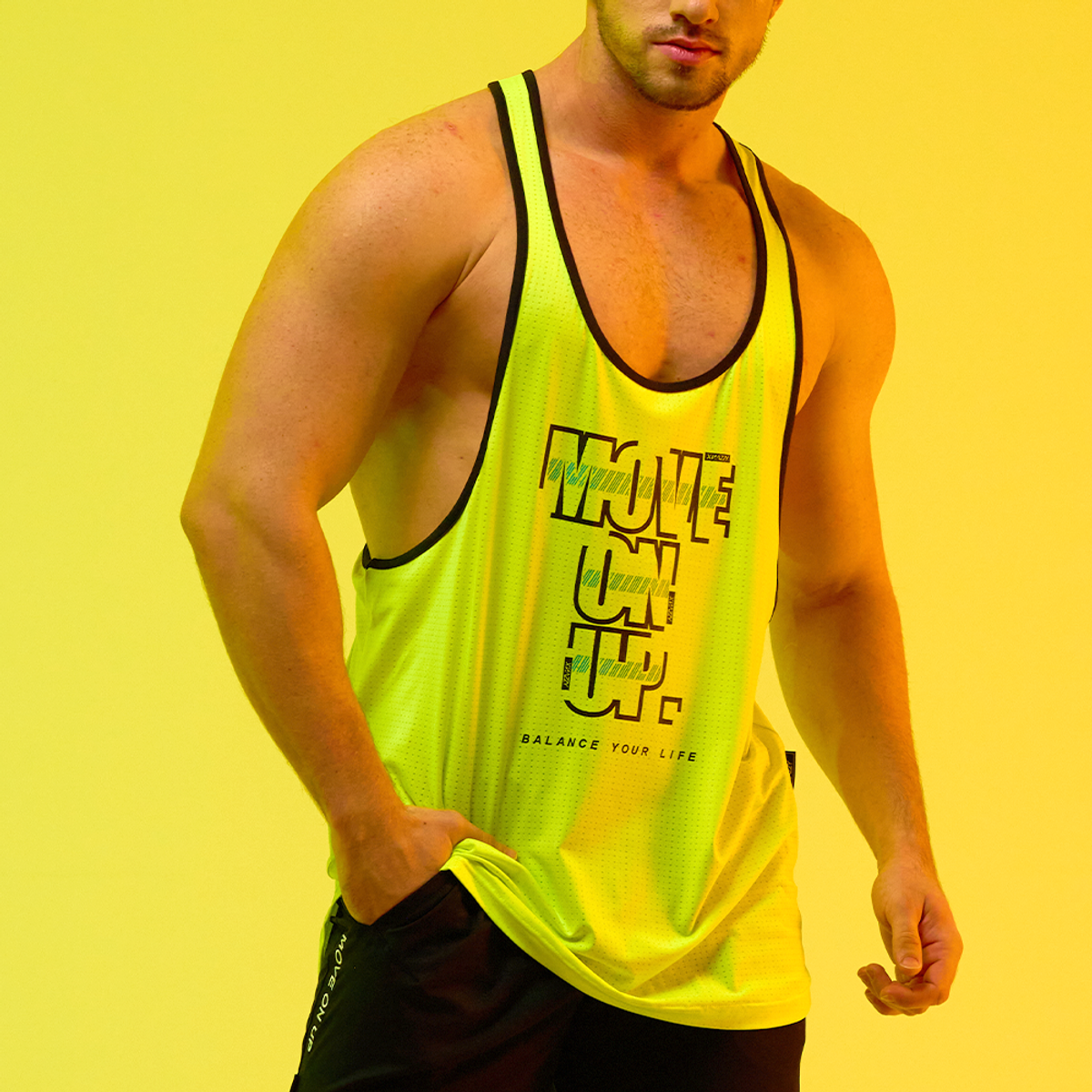 엑스네지(XNAZZY) 패블러스 머슬나시 XN23SPMTS02 NEON GREEN