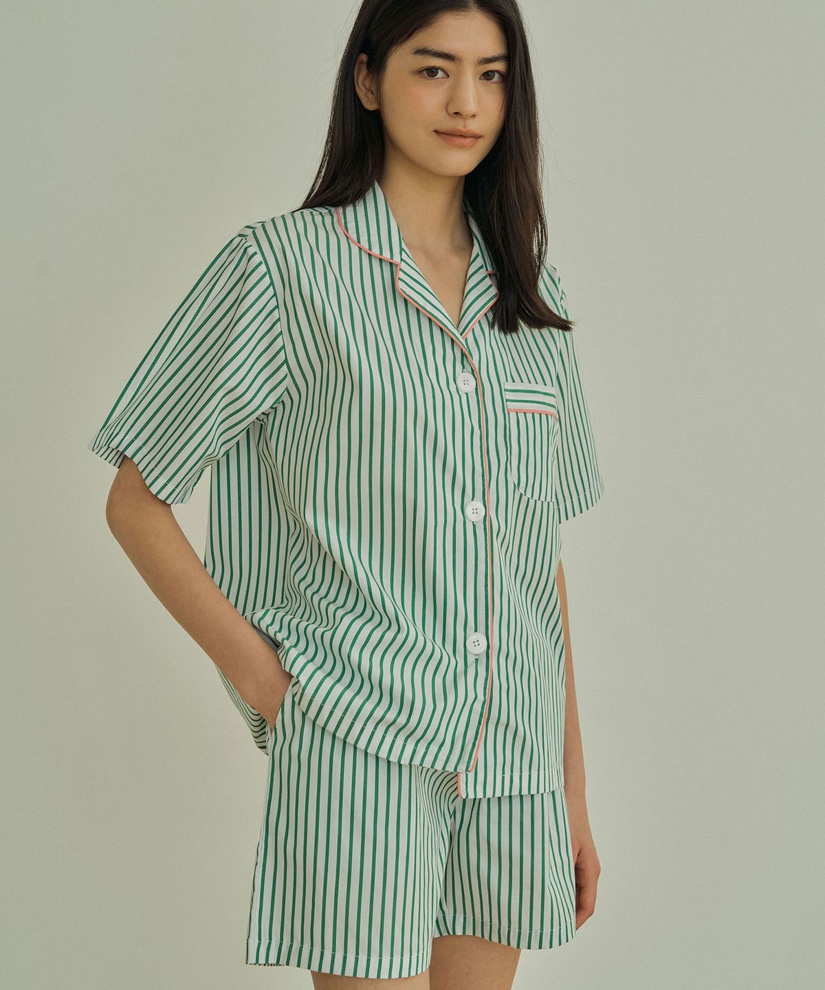 조스라운지(JO'S LOUNGE) (w) Green Tea Short Pajama Set