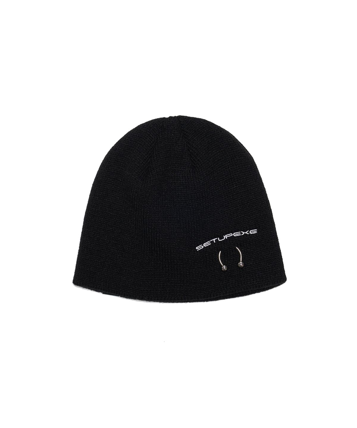 셋업이엑스이(SETUP-EXE) Side piercing Beanie [Black]