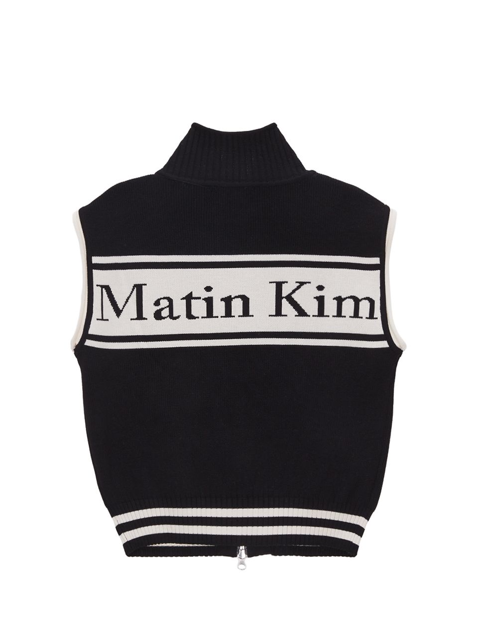 ★Matin Kim★LOGO POINT WASHED KNIT VEST★大人気★ LOGO POINT WASHED KNIT VEST FOR WOMEN IN NAVY – Matin Kim