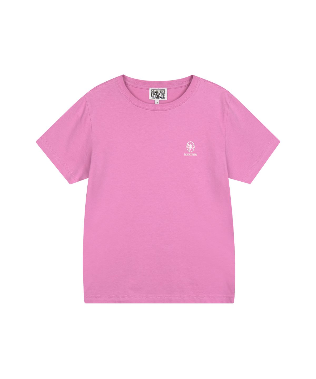 마리떼 프랑소와 저버(MARITHÉ + FRANҪOIS GIRBAUD) W EMBROIDERY LOGO TEE pink
