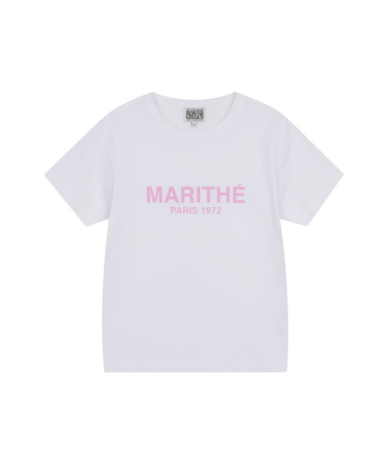 W REGULAR LOGO TEE white / pink