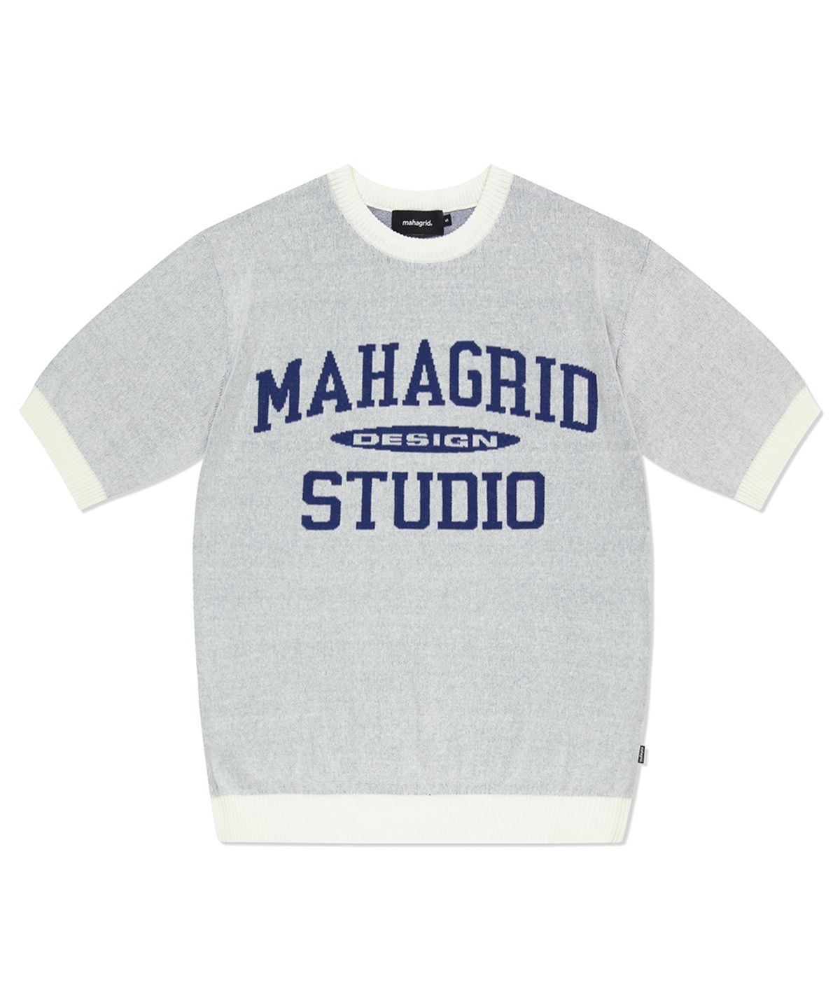마하그리드(MAHAGRID) COLLEGE LOGO HALF KNIT IVORY(MG2DMMK601A)