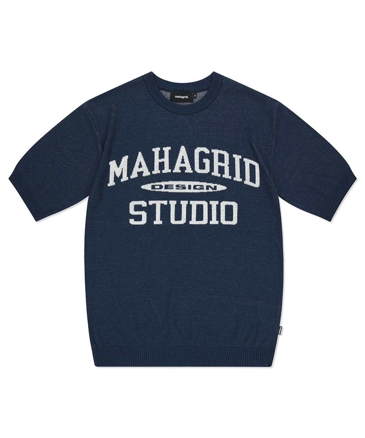 마하그리드(MAHAGRID) COLLEGE LOGO HALF KNIT NAVY(MG2DMMK601A)