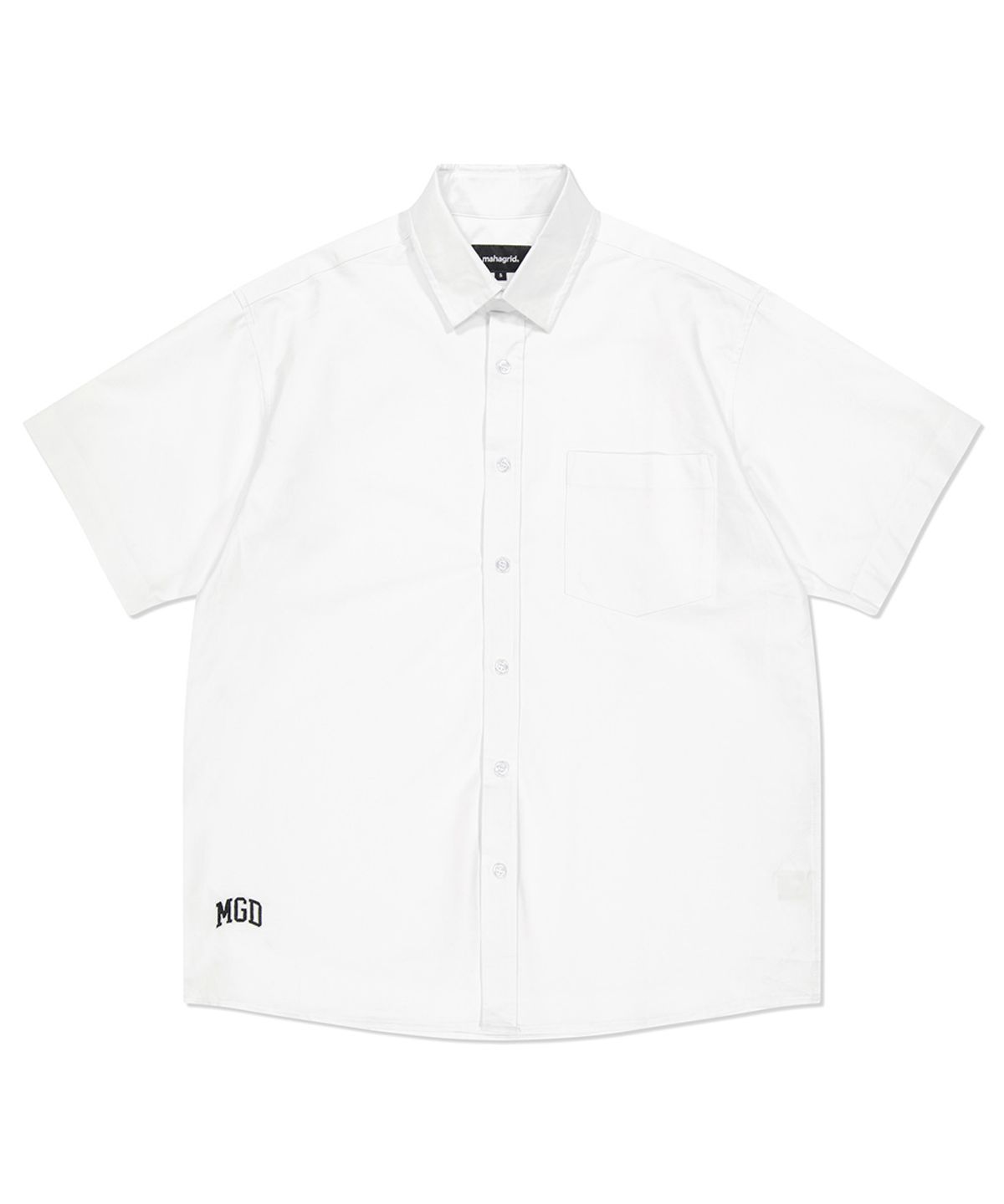 마하그리드(MAHAGRID) MGD OXFORD HALF SLEEVE SHIRTS WHITE(MG2DMMW341A)