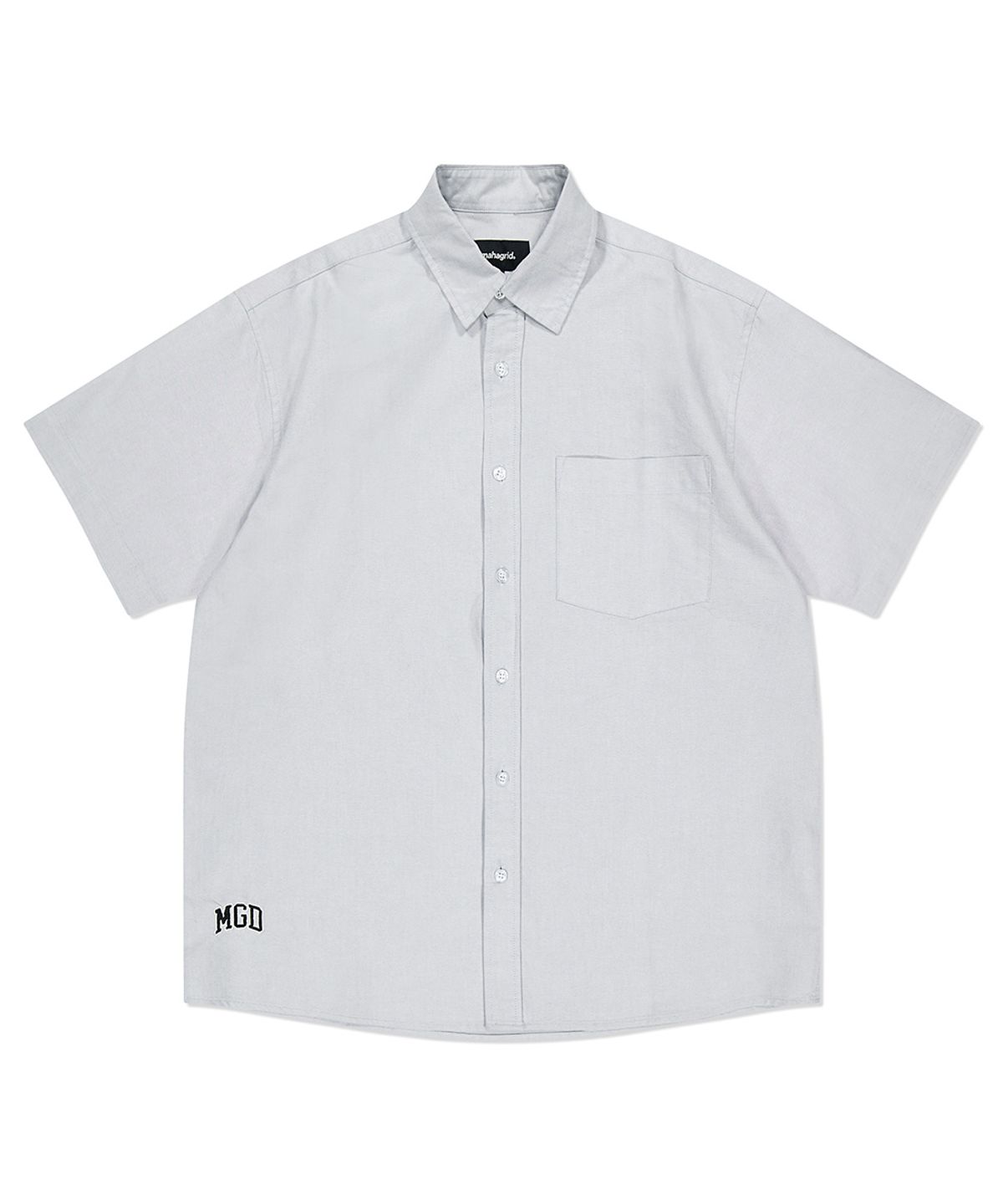 마하그리드(MAHAGRID) MGD OXFORD HALF SLEEVE SHIRTS LIGHT GREY(MG2DMMW341A)