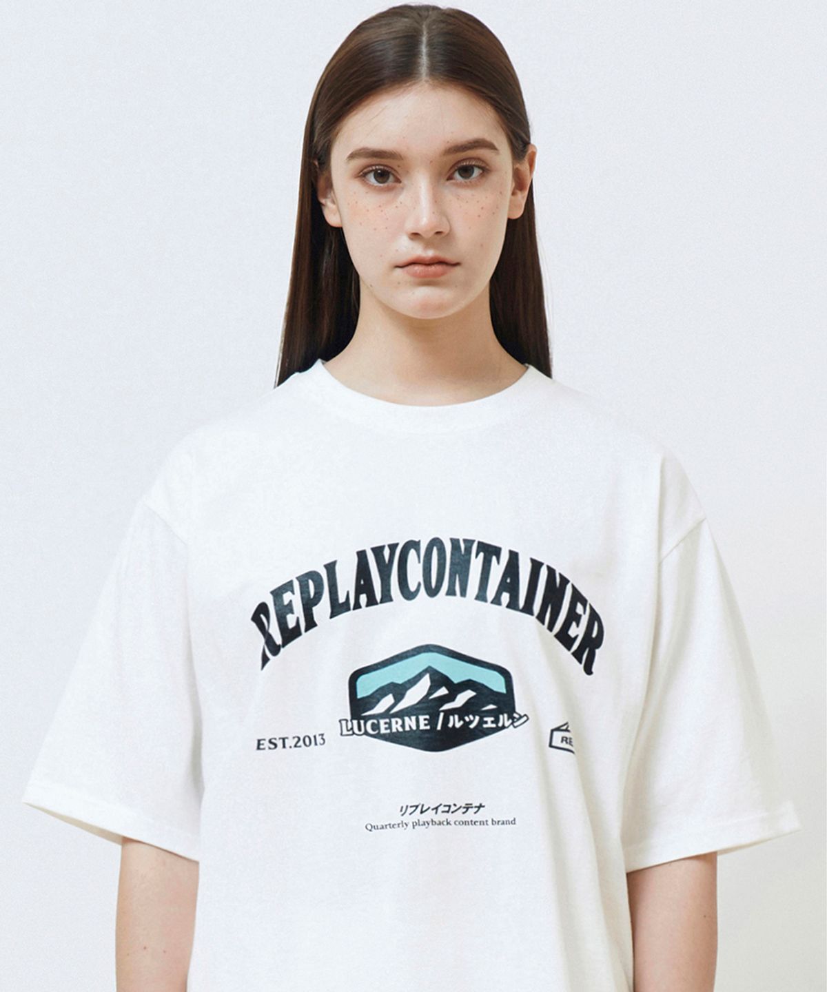 리플레이컨테이너(REPLAY CONTAINER) RC® city logo tee LUCERNE (white)
