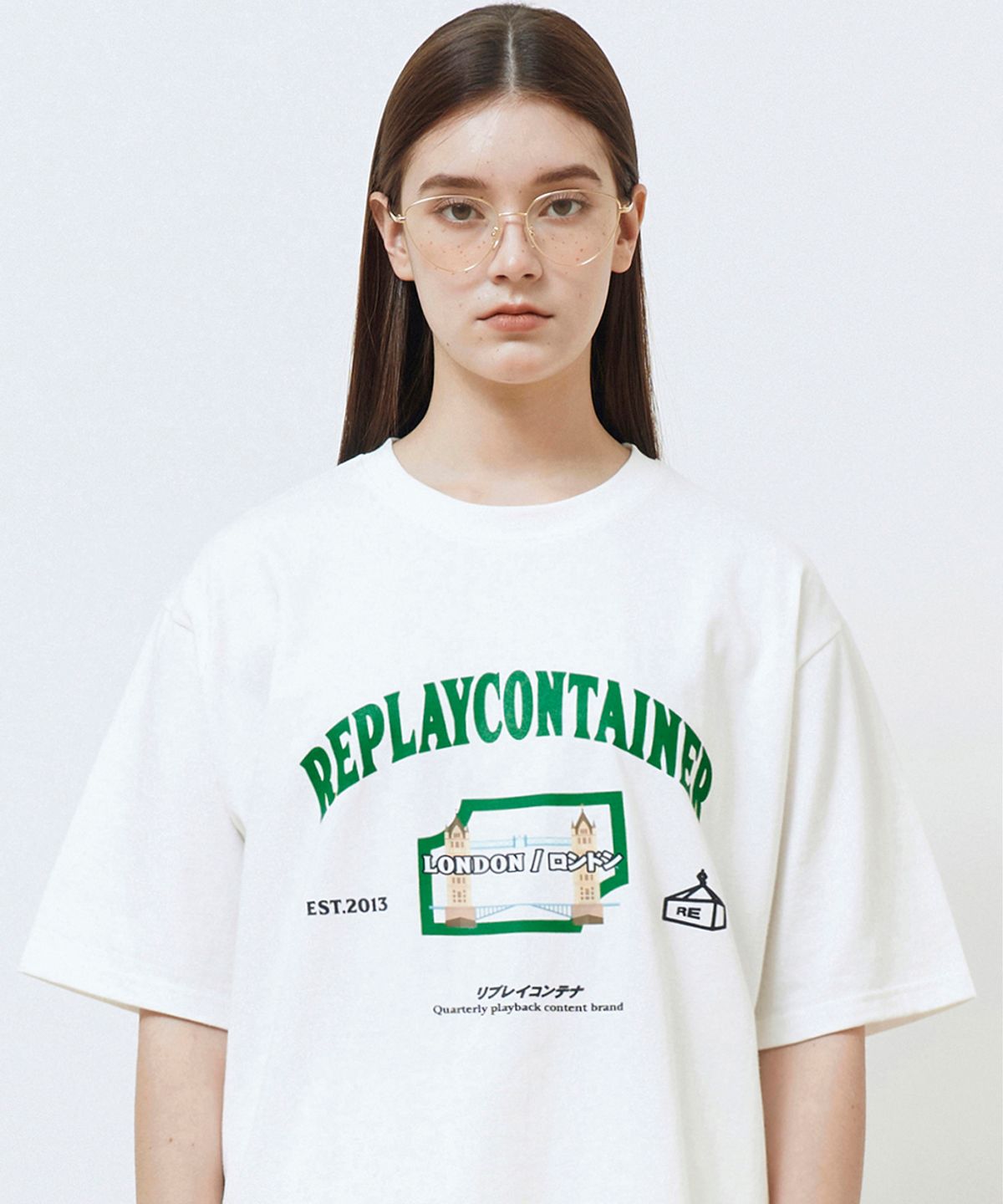 리플레이컨테이너(REPLAY CONTAINER) RC® city logo tee LONDON (white)