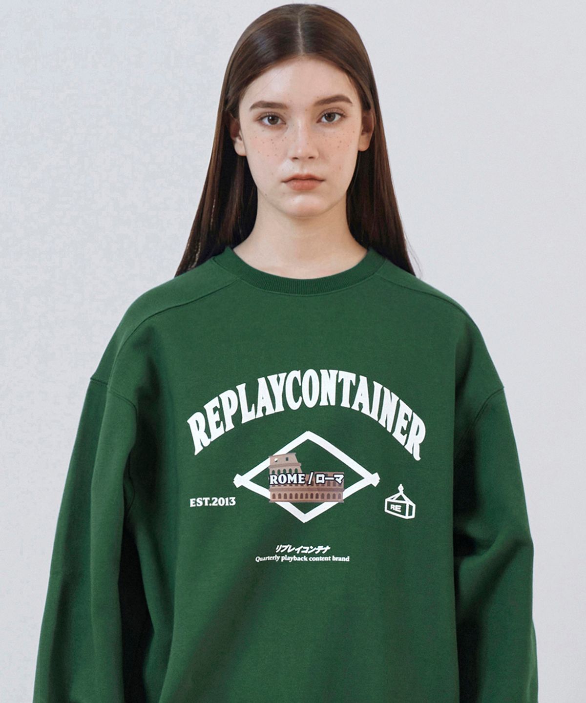 리플레이컨테이너(REPLAY CONTAINER) RC® city crewneck ROME (green)
