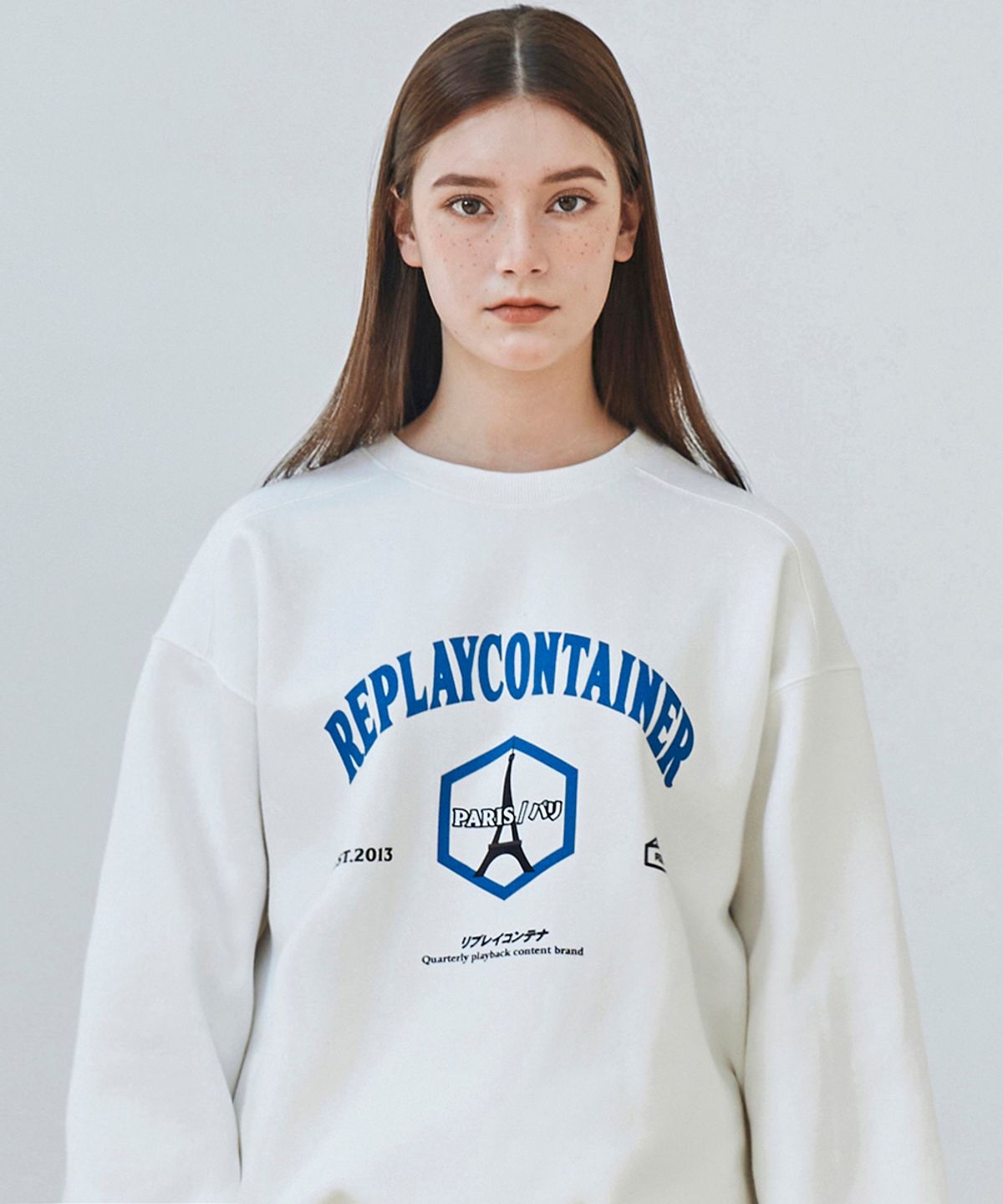 리플레이컨테이너(REPLAY CONTAINER) RC® city crewneck PARIS (white)