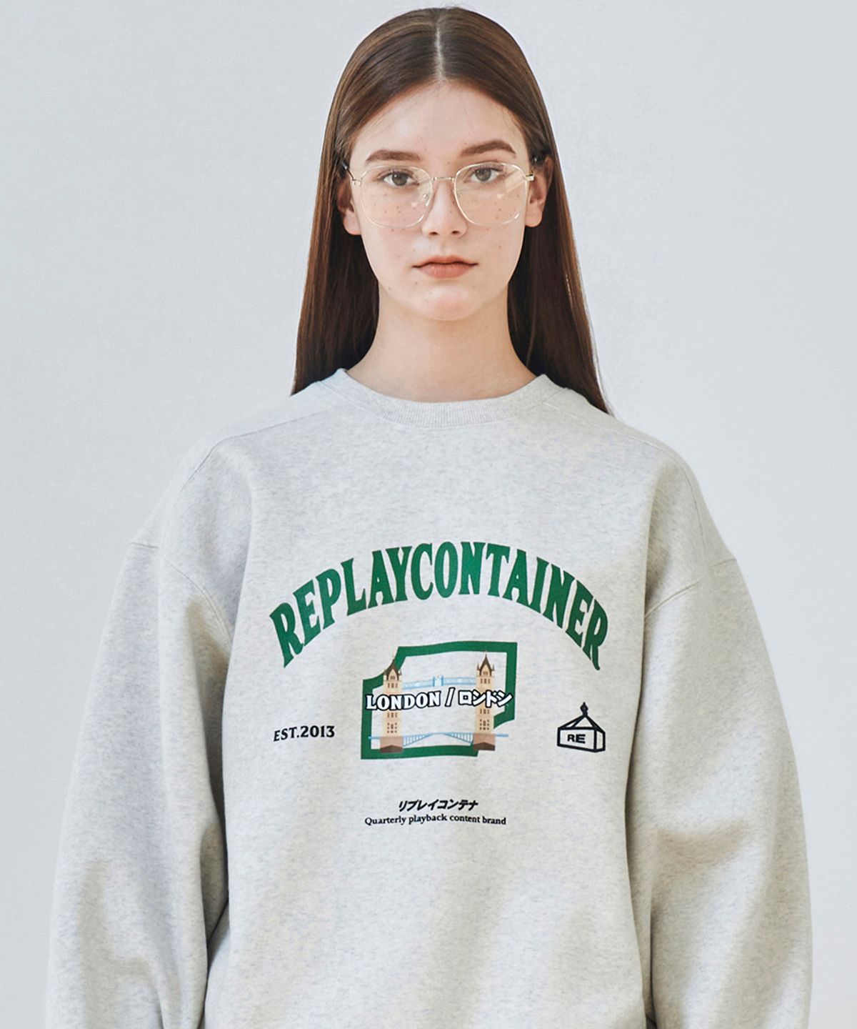 리플레이컨테이너(REPLAY CONTAINER) RC® city crewneck LONDON (oatmeal)