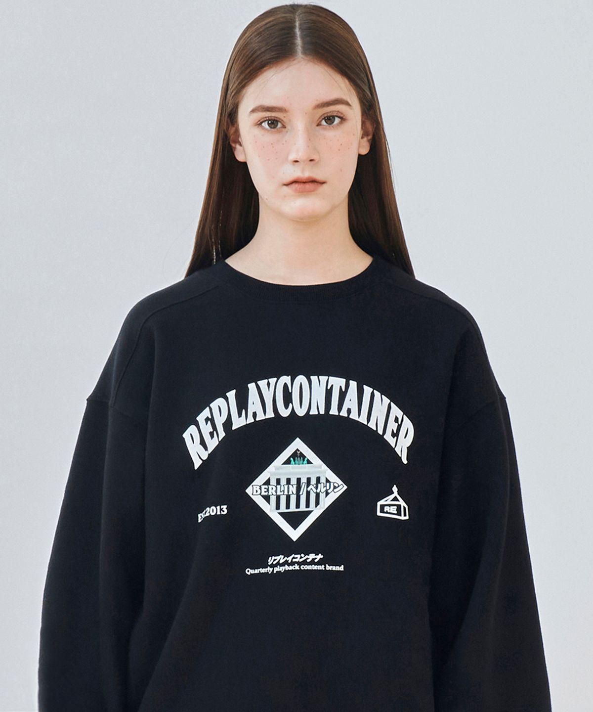 리플레이컨테이너(REPLAY CONTAINER) RC® city crewneck BERLIN (black)